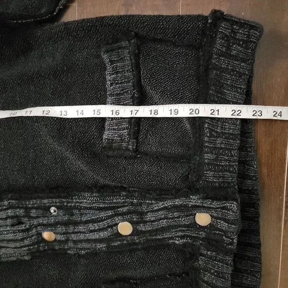 Free People Black Chunky Button-Up Knit Cardigan - Picture 6 of 8